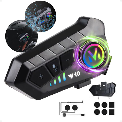 Fone Intercomunicador De Capacete Para Moto Y10 Bluetooth