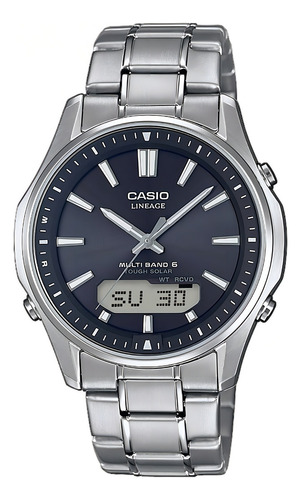 Relogio Casio Lineage Lcw-m100tse-1aer Titanium Cor Da Correia Prateado Cor Do Bisel Prateado Cor Do Fundo Preto
