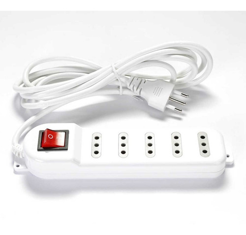 Alargador Electrico 5 Mts 5 Pos Blanco Switch / Tecnocenter