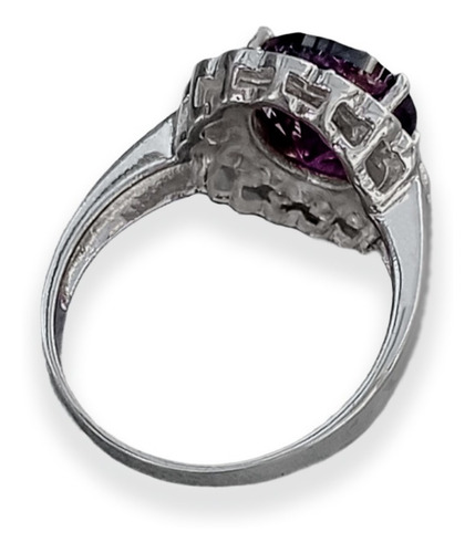 Imagen 3 de 6 de Anillo Plata Italiana 925 Y Circonitas Modelo Dayana Violeta