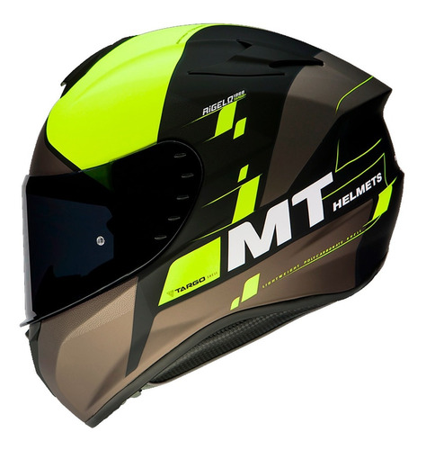 Casco Para Moto Mt Helmets Ff106 Targo Rigel A3 Amarillo Mat Color Amarillo Tamaño Del Casco L