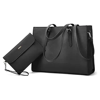 Laptop Bag For Women 15.6 Inch Laptop Tote Bag Leather ...