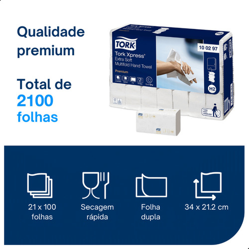 Papel Toalha Interfolhado Ultra Premium Folha Dupla Tork