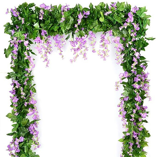 Wisteria Garland Seda Artificial Wisteria Vine 5pcs 7.2ft /