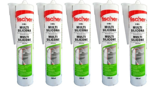 Imagen 3 de 5 de Silicona Multiuso Acética Transparente Fischer 280ml X 5
