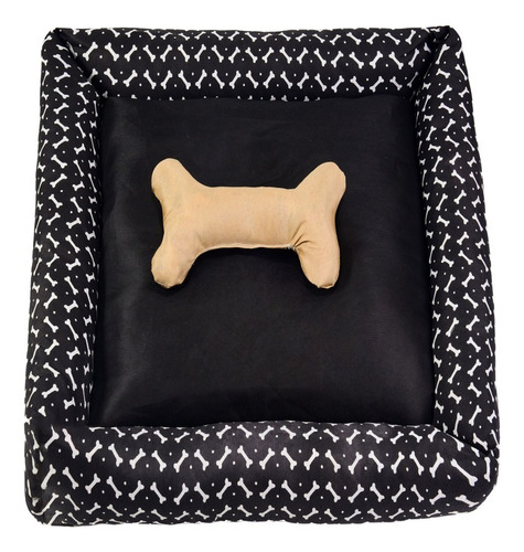 Caminha Pet Simples Pop Pequena 40x40x15 Ganhe 1 Ossinho Cor Preto