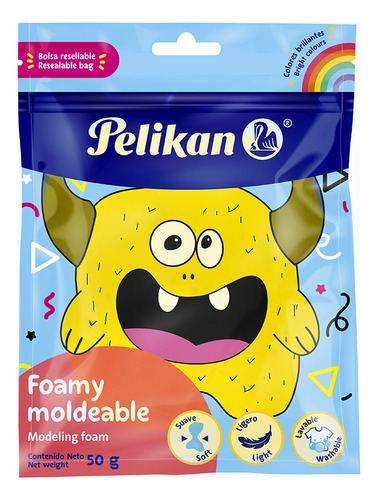 Foamy Moldeable Pelikan 50gr Masa Suave 14 Colores Color Amarillo