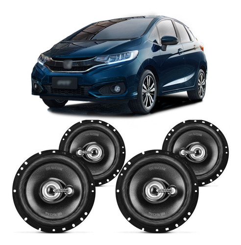 Alto Falante Honda Fit 2015 A 2021 Bravox 240w Rms 4 Portas