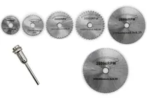 Comprar Juego 6 Discos Corte Sierra Hss 22 A 50mm + Vastago Dremel