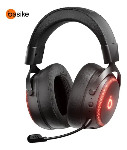 Fone de Ouvido Gamer Sem Fio 2.4GHz com Baixa Latência, Driver 50mm e Bluetooth 5.3 – Headset com Microfone e Cancelamento de Ruído, RGB Ajustável