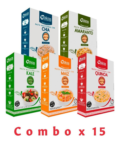 Imagen 1 de 1 de Fideos Wakas Multicereal - 15x250gr - Sin Tacc