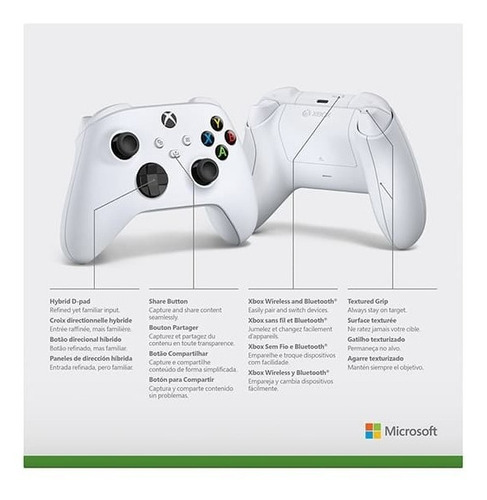 Imagen 4 de 7 de Joystick Inalambrico Xbox Series X Series S Robot Blanco.