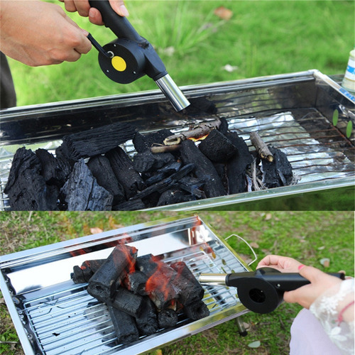 Imagen 4 de 10 de Soplador Encendedor Fuego Parrilla Asado Con Manivela / Uss