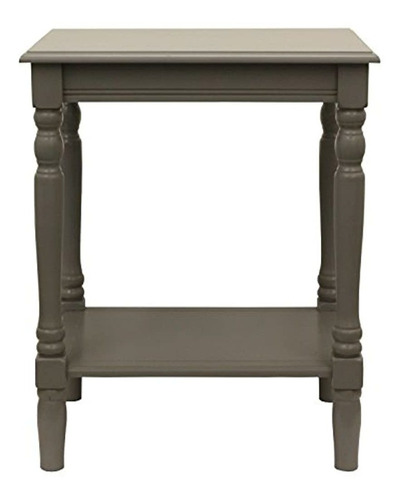 Mesa Auxiliar De Madera Color Gris/2 Niveles.