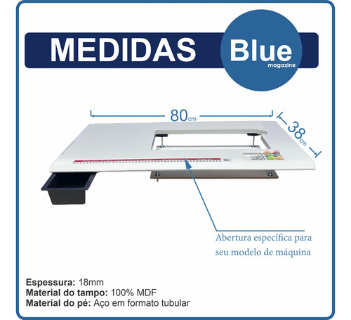 Mesa Extensora P/ Máquina Costura Elgin Genius Plus Jx 4035