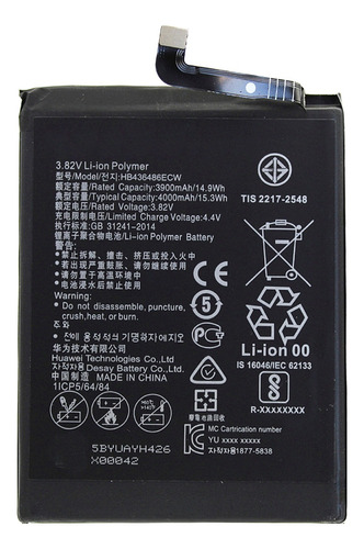Bateria Para Huawei Mate 10 Pro P20 Pro Bla-l09 Hb436486ecw