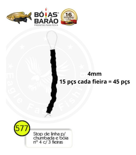 12 Fieiras Stop De Linha Regulador P/ Chumbada E Boia Barão