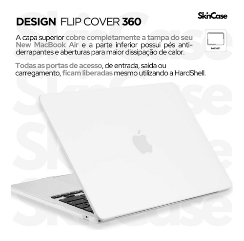 Capa P/ Macbook Air 15 M2 M3 M4 2023/2025 Transparente Fosca