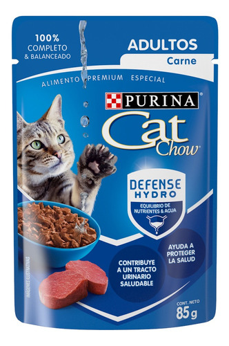 Alimento Cat Chow Pouch Adulto Carne De 85g