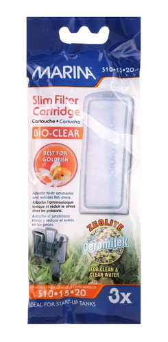 Marina Bio Clear Cartucho Para Slim Filteros 3 Pzas