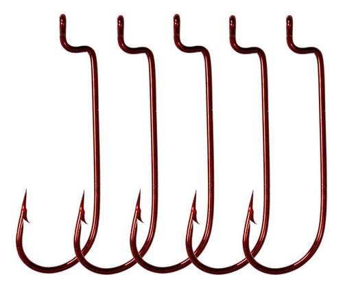 30pcs/pack Offset Fishing Hooks Worm Hooks Black/red High Ca