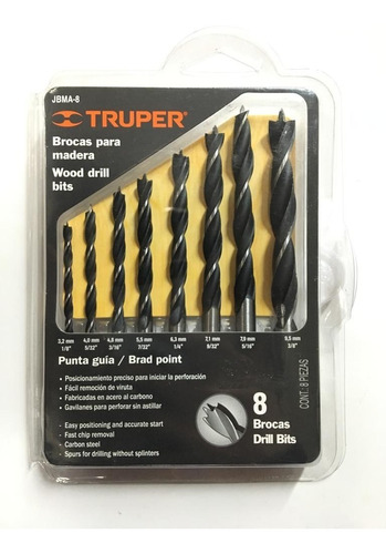 Juego 8 Brocas Para Madera Truper