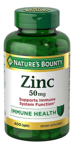 Natures Bounty Zinc 50mg Alta Potencia Inmunidad Salud 400 Sabor N/a