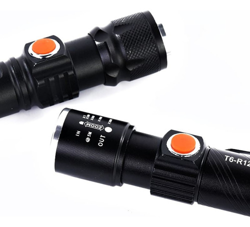 Lanterna Tática Militar Led T6 Zoom Potente Usb Recaregável