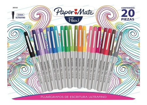 Plumígrafo Flair Ultrafino X 20 Uds Paper Mate