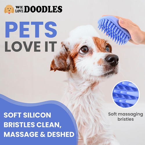 Cepillo Para Perro Masajeador De Goma Cerdas Largas Y Cortas