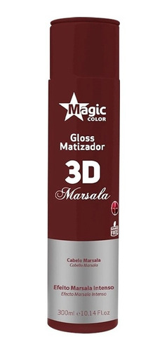 Matizador Marsala Intenso Gloss 3d Magic Color - 300ml