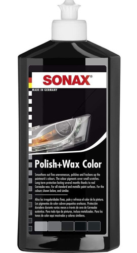 Cera Polish & Wax Color Negro 500 Ml Sonax