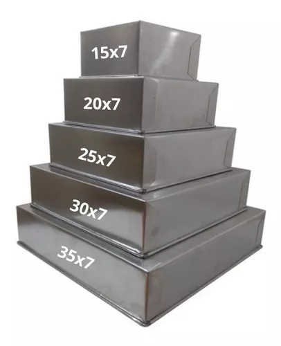 Forma De Bolo Alta Quadrada Alumínio Grande 30x30