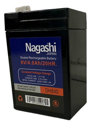 Bateria Recargable Sellada 6v/4.0amp/20hr Nagashi Dh640