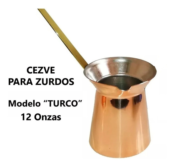 Turkish color marrón grosor de cobre de 0,8 mm 170 ml Jarra de café de cobre con diseño de flores 2 tazas 