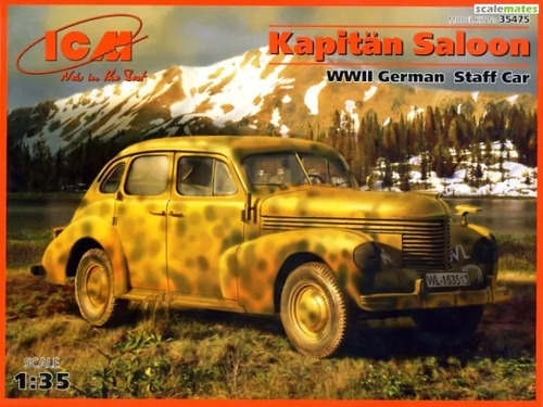 Wwii German Staff Car - Kapitän Saloon Escala 1/35 Icm