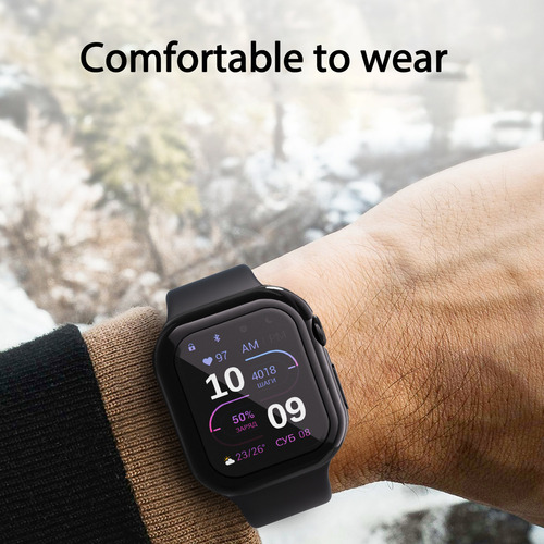 USTIYA 2x Funda Para Apple Watch Series 10 42mm Case Protector Tpu Carasa Negro+Transparente Cover
