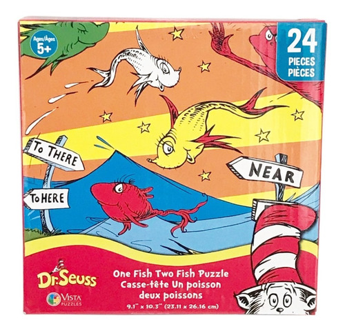 Imagen 1 de 2 de Rompecabezas Dr Seuss The Fishes 24pzs Vista Puzzles 5+ Años