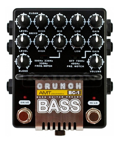 Pedal Preamplificador Amt Bc1 Bass Crunch Jfet Para Bajo