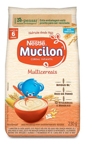 Cereal Infantil Multicereais Mucilon Nestlé 230g
