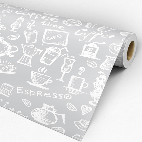 Papel Parede Vinílico Fácil Lavável Cozinha Café  Casual 98