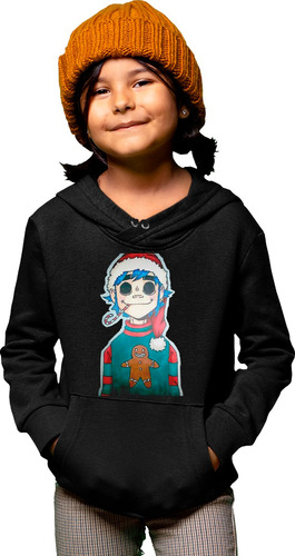 Sudadera Infantil Navideña De Gorrillaz Gorro Y Galletita 