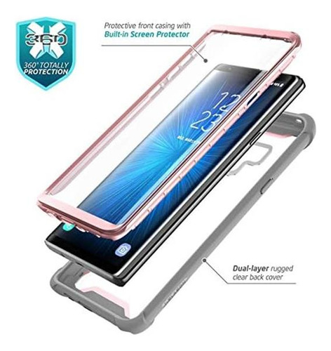 Funda I-blason Ares Galaxy Note 9 Protector Pantalla Rosa Rosa.
