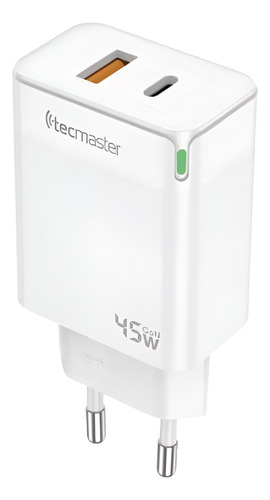 Cargador Pared 45w Gan Pd Type-c + Usb Tecmaster Sec 200540