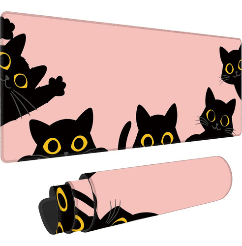 Pink Cats Cute Kawaii Mouse Pad Alfombrilla De Escritorio Gr