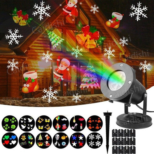 Led Copo De Nieve Paisaje Laser Proyector Lámpara De Pared