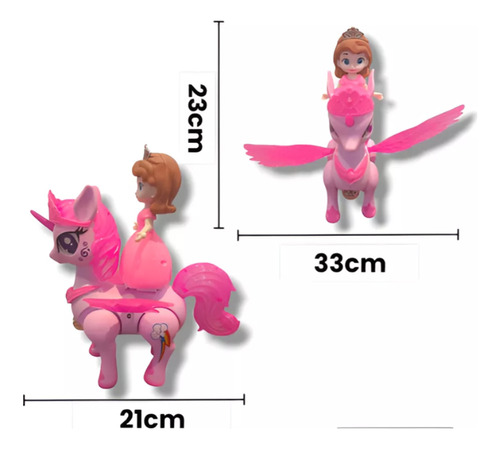 Boneca Mágica Princesa Com Unicórnio Encantada Com Luz E Som