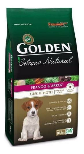Alimento Golden Premium Especial Seleção Natural para cão filhote de raça pequena sabor frango e arroz em sacola de 10.1kg