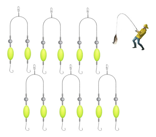 Aparejo Pesca Fondo Invertido Con Doble Anzuelo, Cebo Pesca