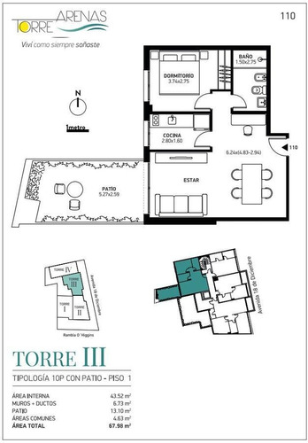 Imagen 10 de 30 de Apto De 1 Dormitorio Con Patio, Cocina Definida